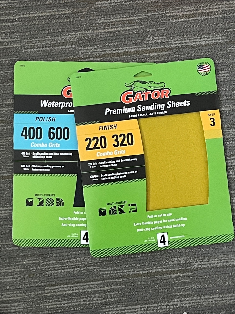 Gator Premium Sanding Sheets Step 3 and 4 Polish/Finish